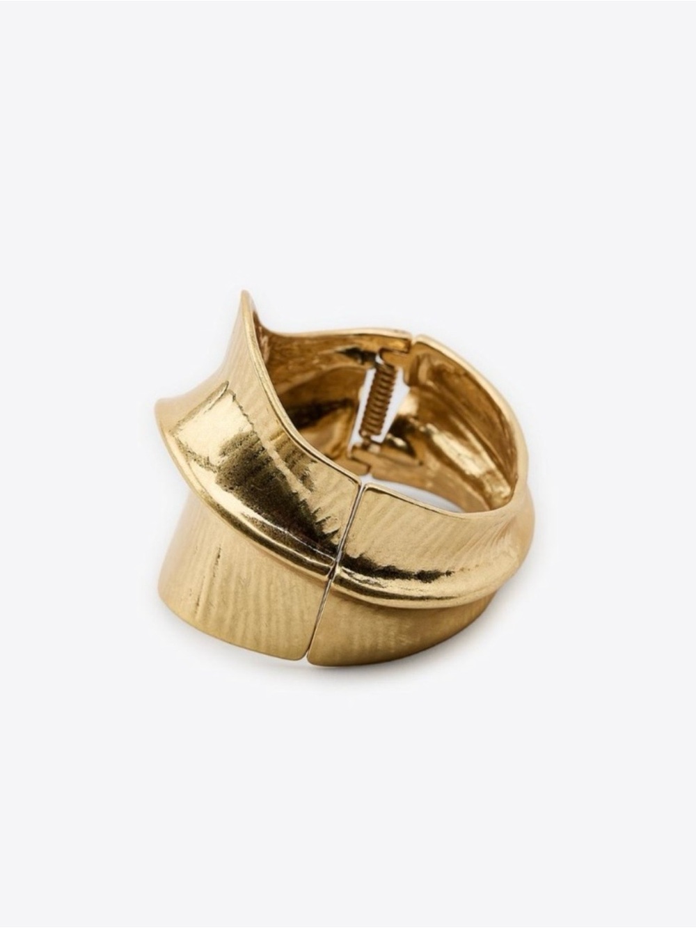 ZARA Chunky Metal Cuff Bracelet in Gold Tone